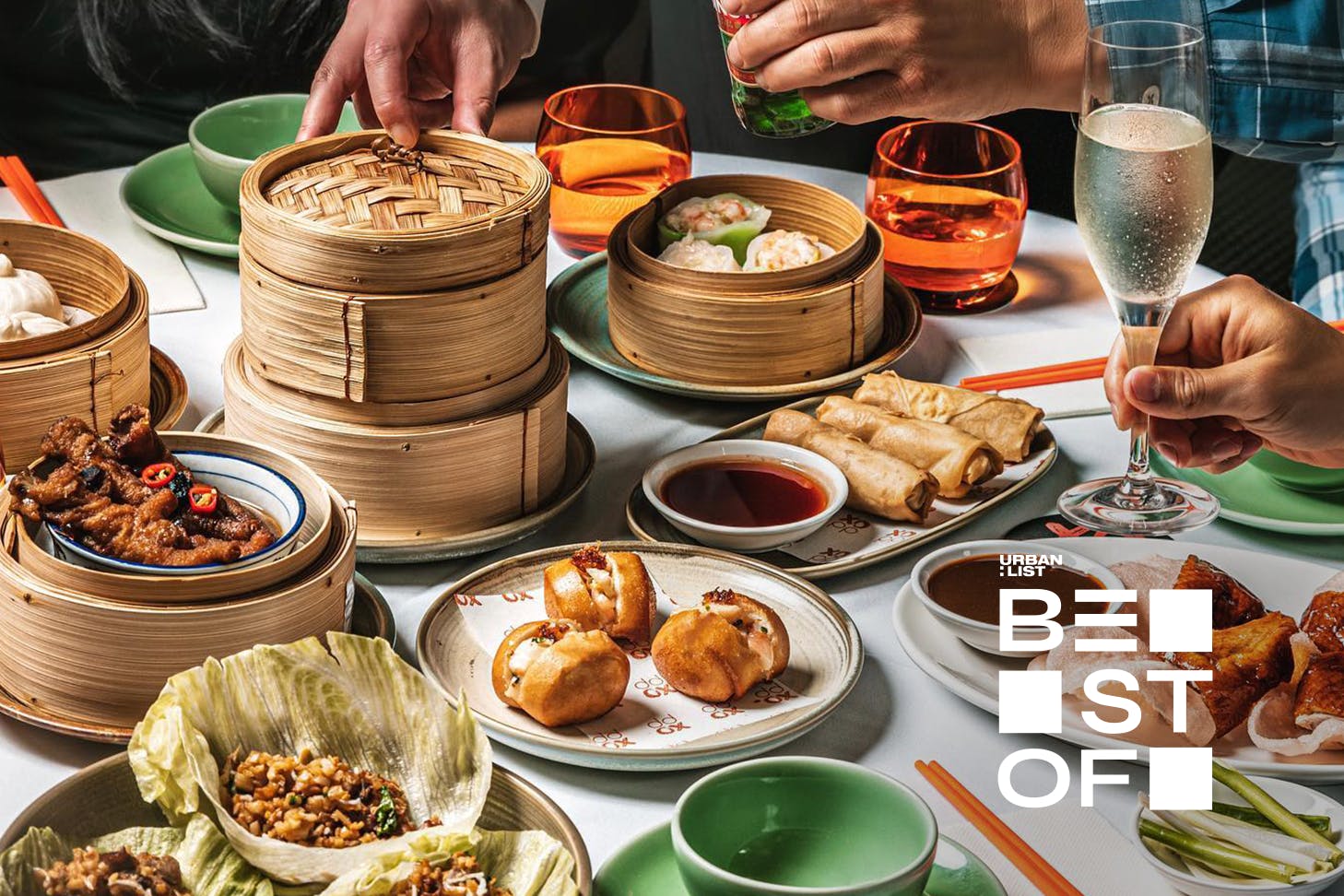 xopp by golden century table setting of dumplings and dishes best restaurants in chinatown sydney